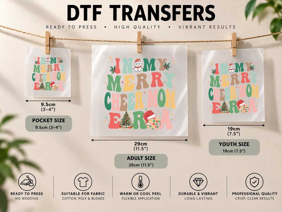 In My Merry Cheer Mom Era Christmas DTF Transfer Iron On