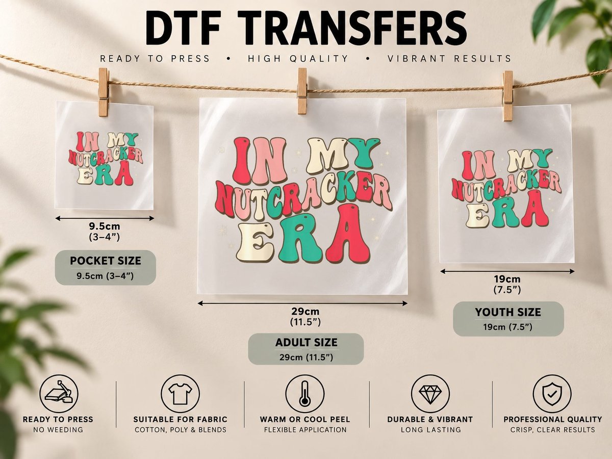 In My Nutcracker Era, Nutcracker Squad Christmas (on Back) DTF Transfer Iron On
