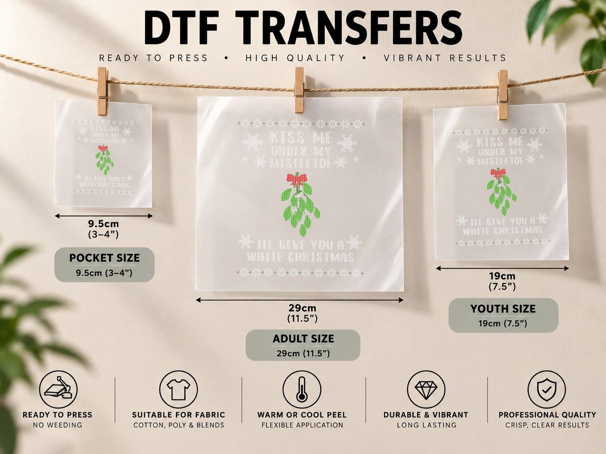 Kiss Me Under My Mistletoe - Christmas Adult Humor DTF Transfer Iron On