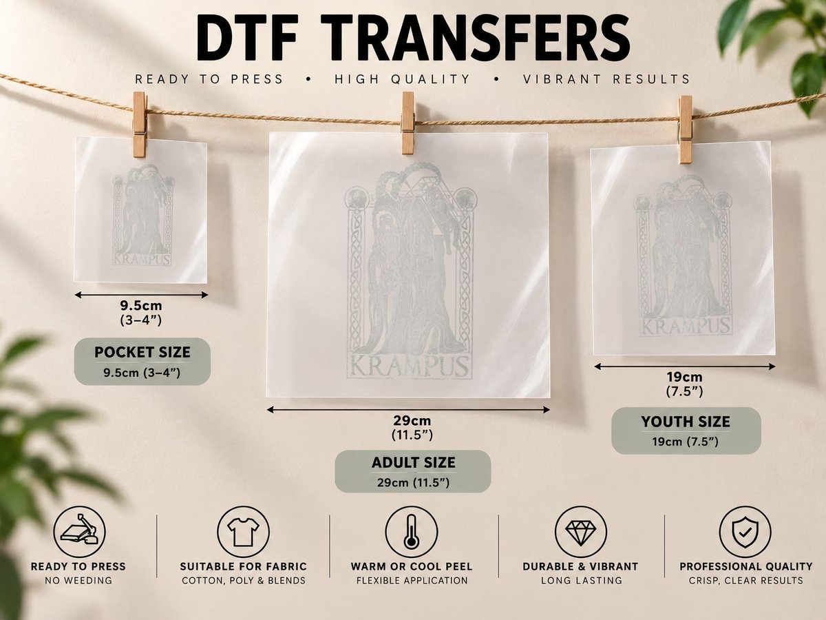 Krampus - Gruss Von Krampus Dark Gothic Christmas DTF Transfer Iron On