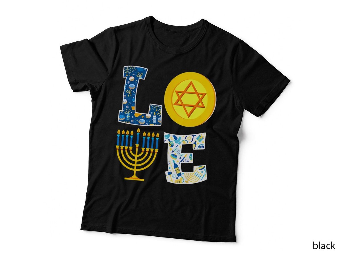 Love Hanukkah Christmas Chanukah Menorah Pajama Matching T-Shirt