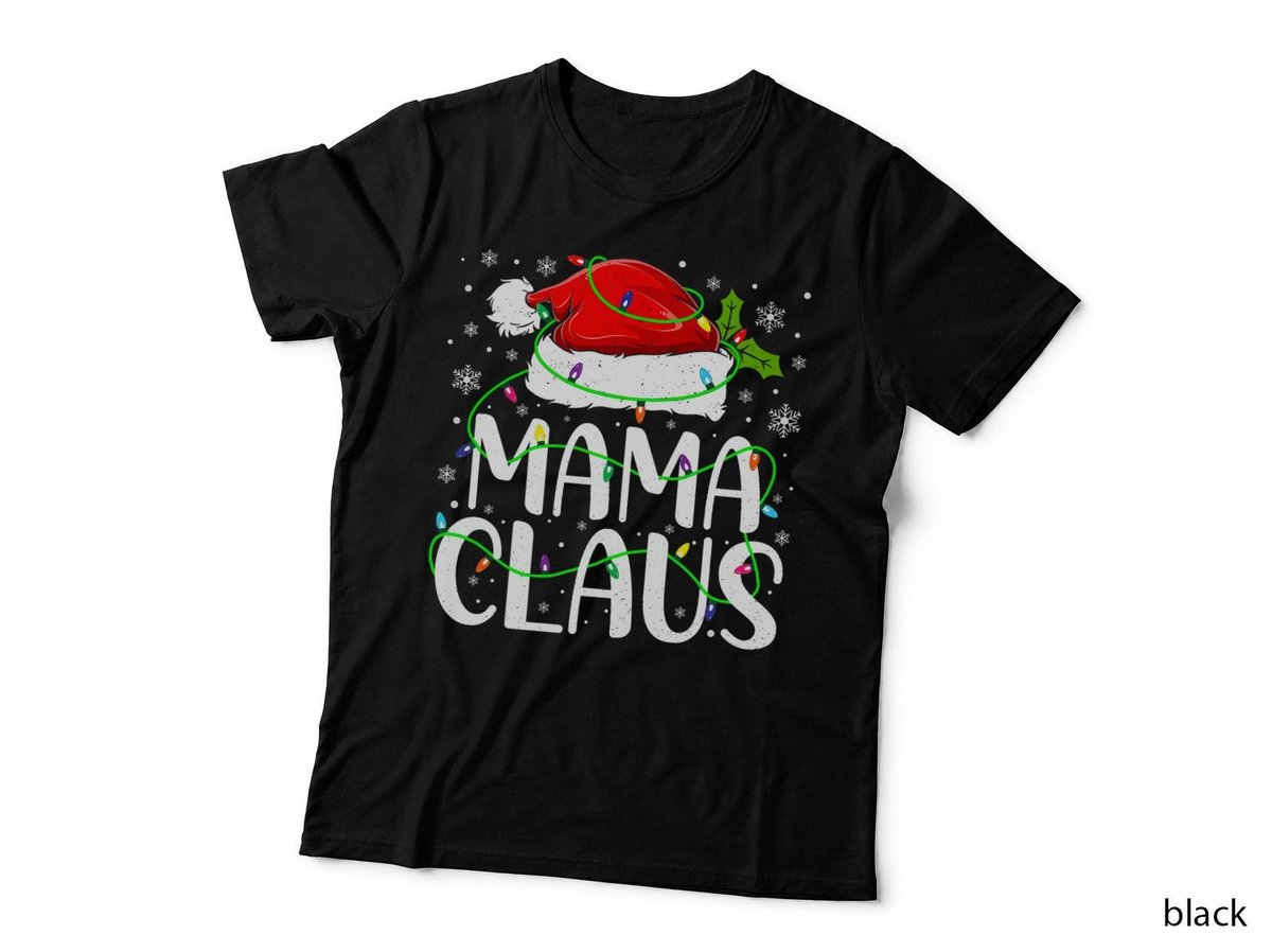 Mama Claus Santa Funny Christmas Pajama Matching Family T-Shirt
