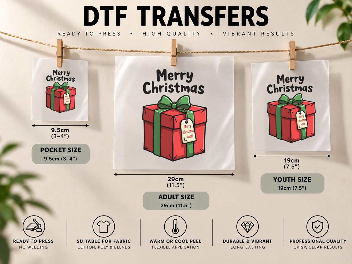 Merry Christmas Adam Personalised Gift Box DTF Transfer Iron On