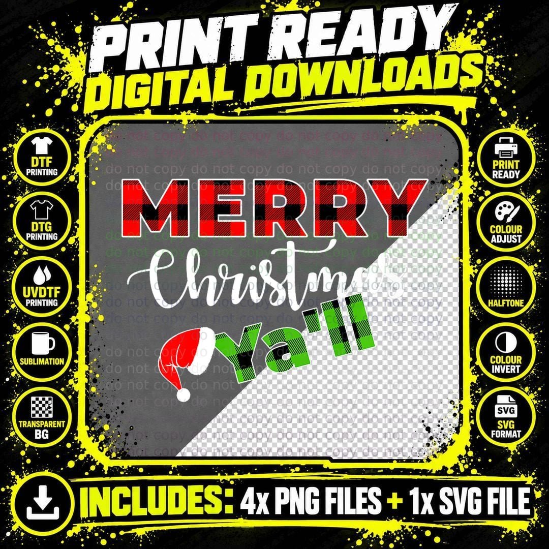 Merry Christmas Day Christmas in July Plaid Funny Santa Png SVG Digital Bundle