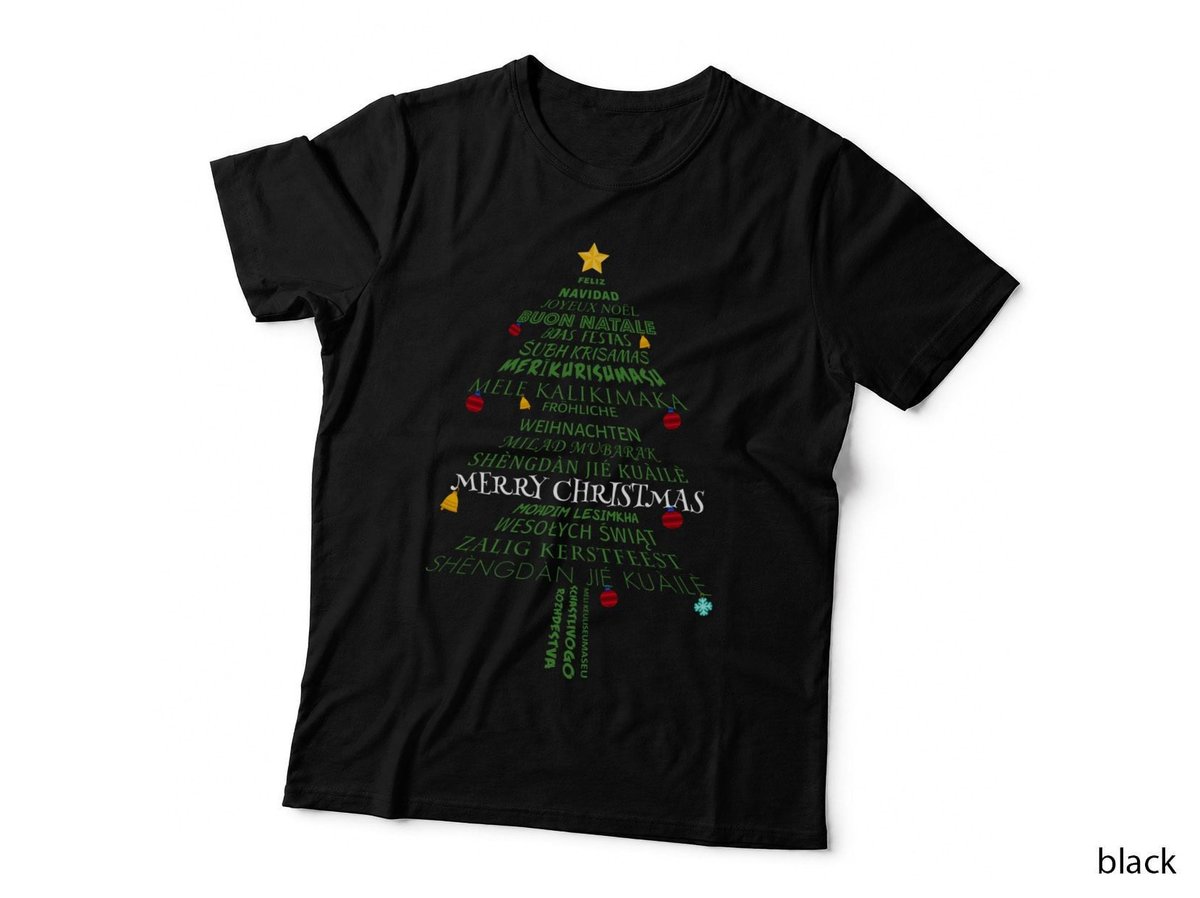 Merry Christmas in Different World Languages T-Shirt Pullover Hoodie