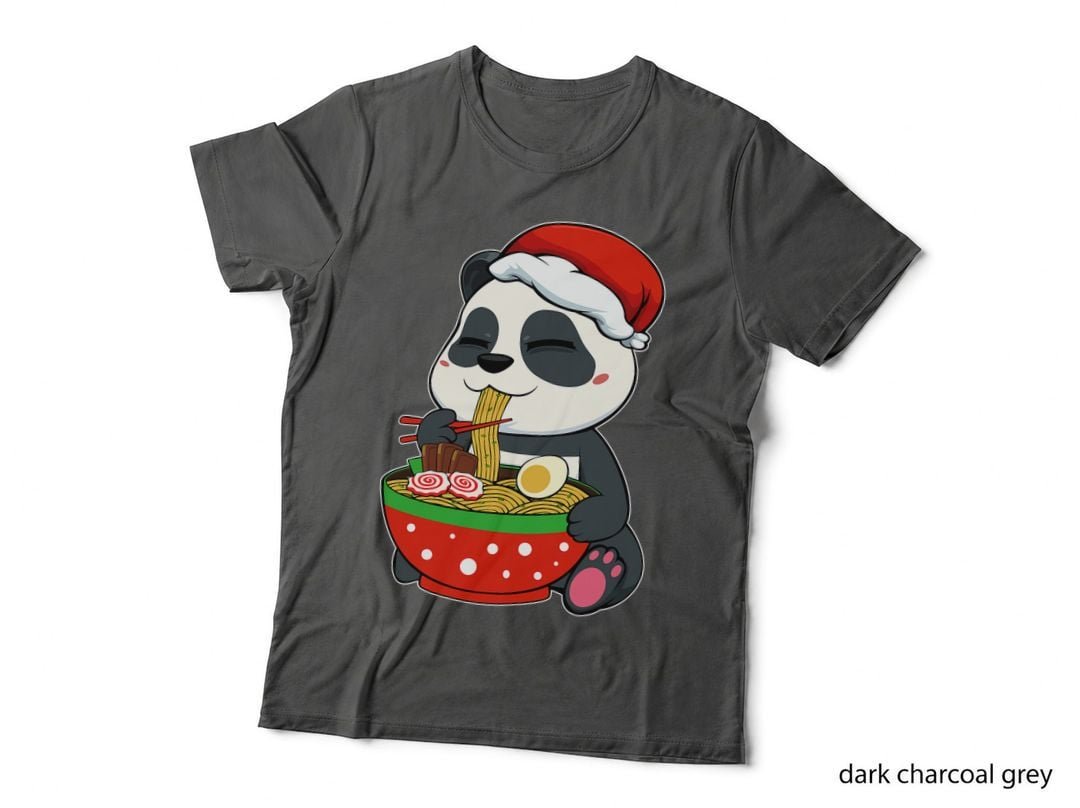 Panda Eating Ramen Christmas Pajama Animal Japanese Food T-Shirt