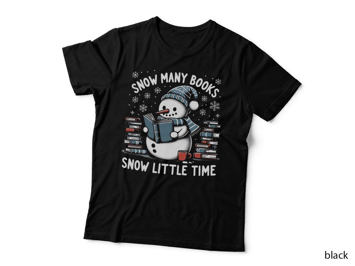 Reading Snowman So Many Books Funny Christmas Men Women Kids T-Shirt