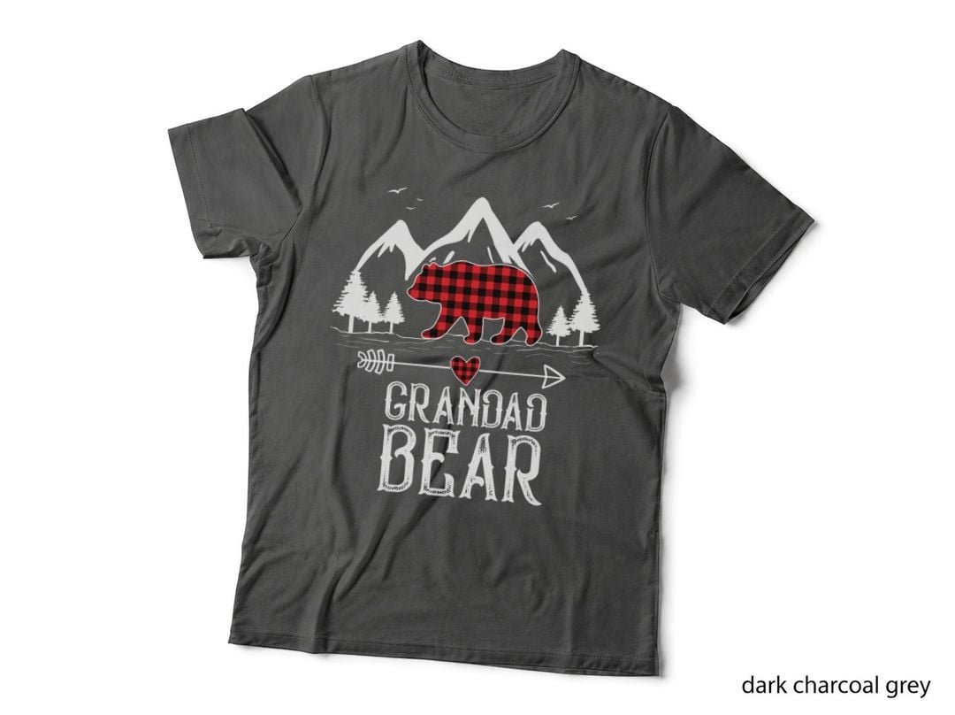 Red Plaid Grandad Bear Matching Family Pajama Christmas T-Shirt