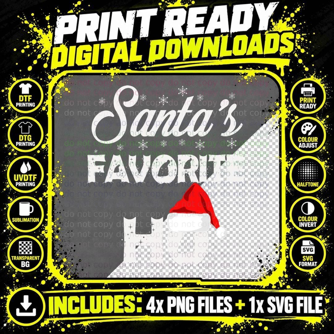 Santa's Favorite Ho Funny Christmas Gift Short Sleeve Png SVG Digital Bundle