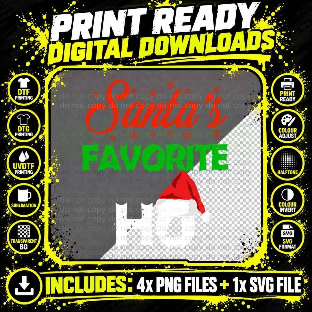 Santa's Favorite Ho Funny Christmas Gift Sweatshirt Png SVG Digital Bundle