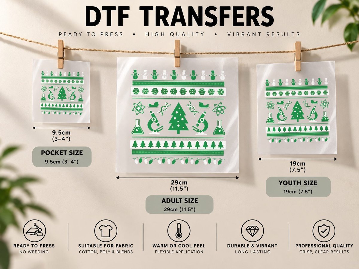 Science Laboratory Ugly Christmas, Ugly Christmas DTF Transfer Iron On
