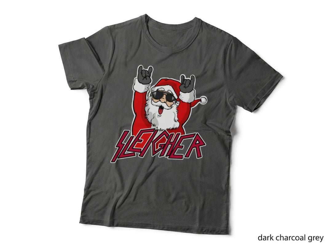 Sleigher Santa Claus Metal Christmas Funny Hail Santa Sweatshirt T-Shirt
