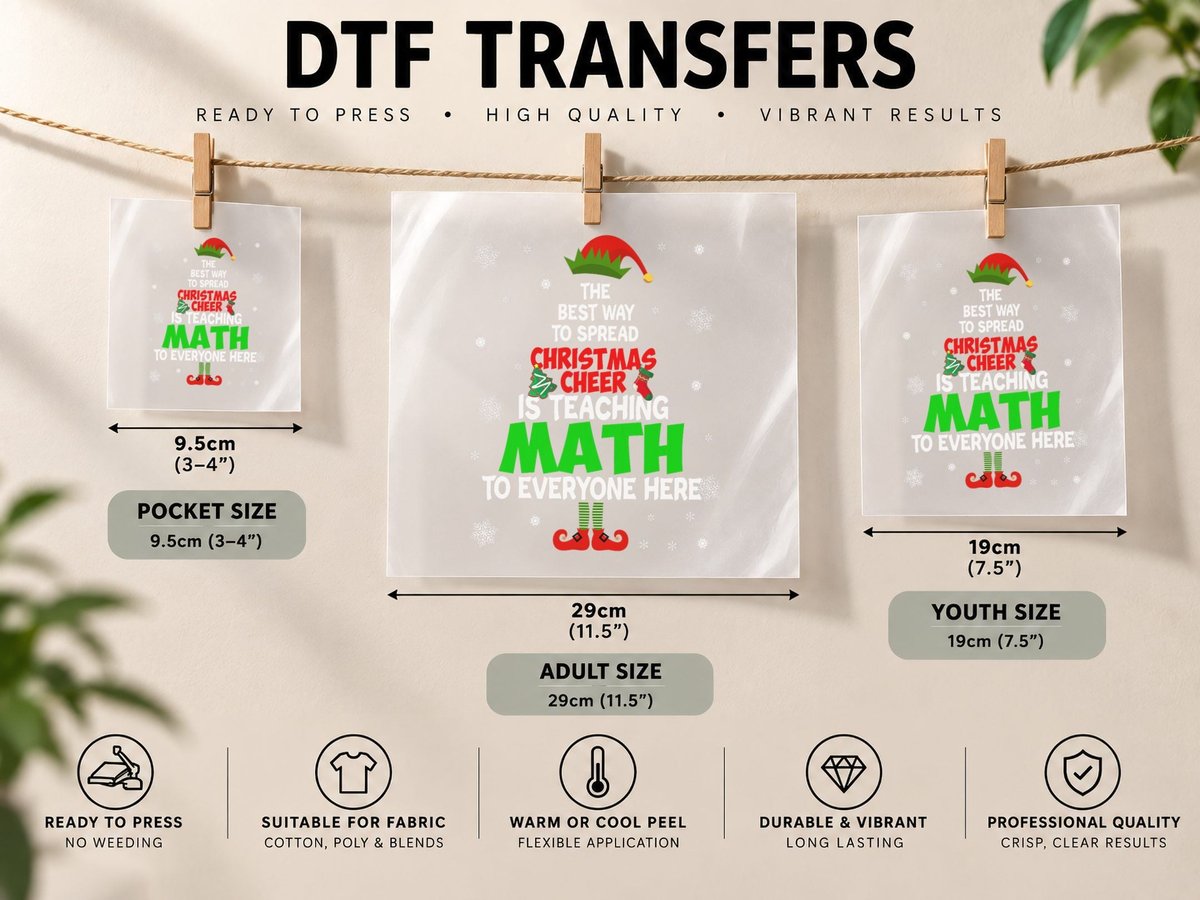 The Best Way to Spread Christmas Cheer Is Teaching Math DTF Transfer Iron On
