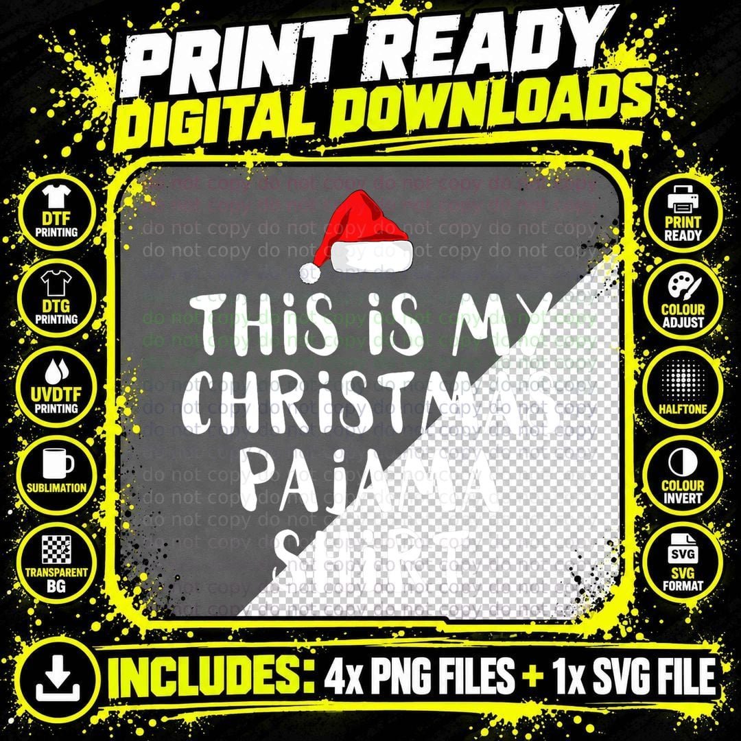 This Is My Christmas Pajama Shirt Funny Christmas Png SVG Digital Bundle
