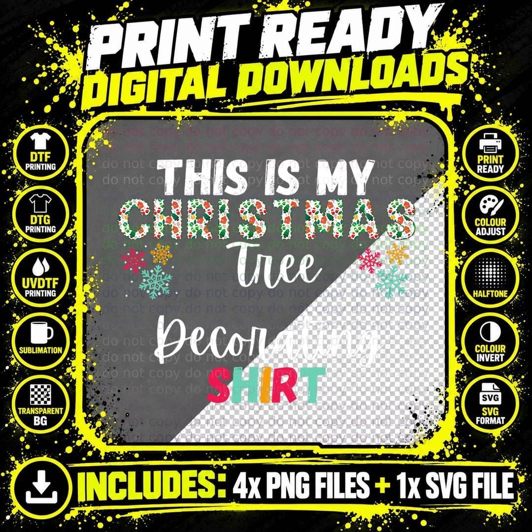 This Is My Christmas Tree Decorating T-Shirt Png SVG Digital Bundle