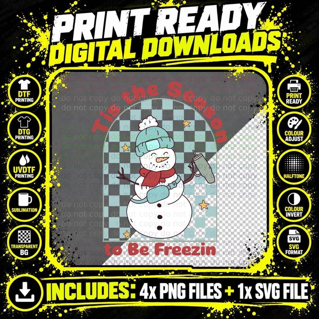 Tis the Season to Be Freezing Shirt Png SVG Digital Bundle