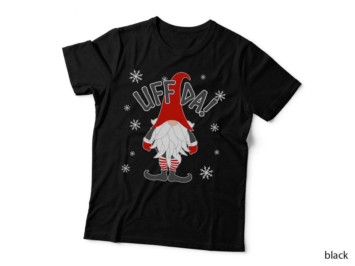 Uff Da Danish Gnome Scandinavian Tomte Nordic Christmas Pullover Hoodie T-Shirt