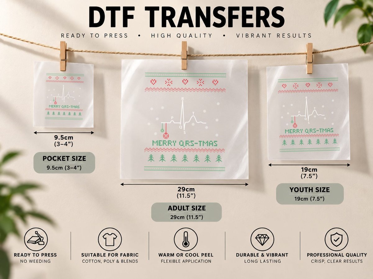 Ugly Christmas for Nurse Cardiology Medical Pullover DTF Transfer Iron On