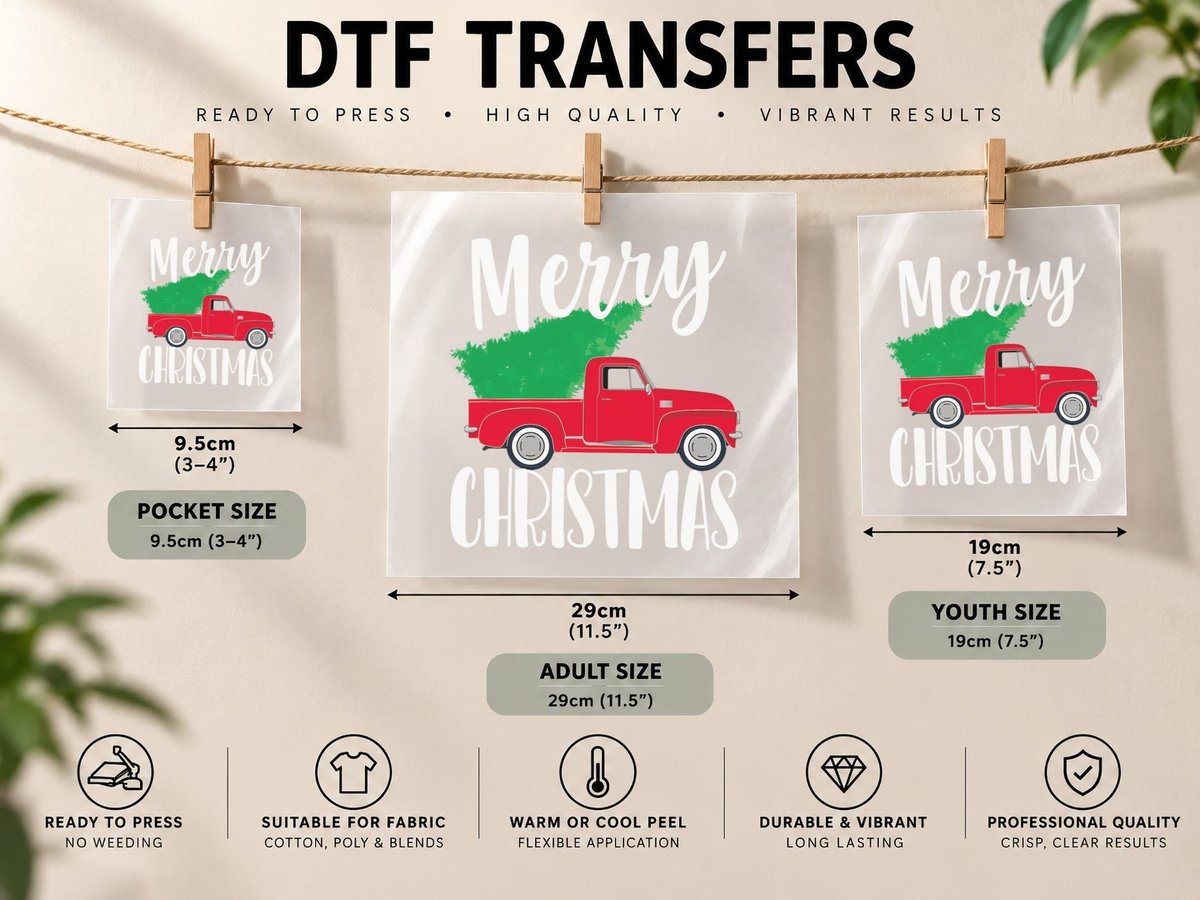 Vintage Wagon Christmas Tree on Car Xmas Vacation DTF Transfer Iron On