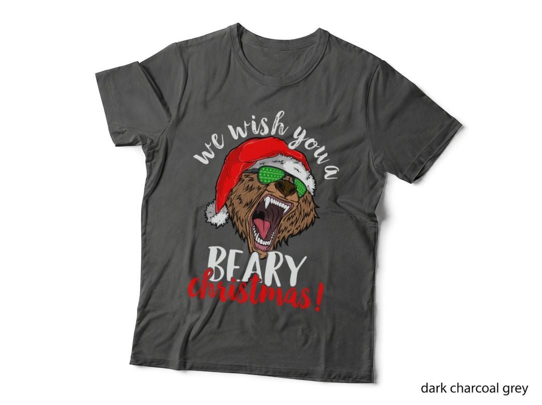 We Wish You a Beary Christmas Santa Bear Xmas Sunglasses T-Shirt