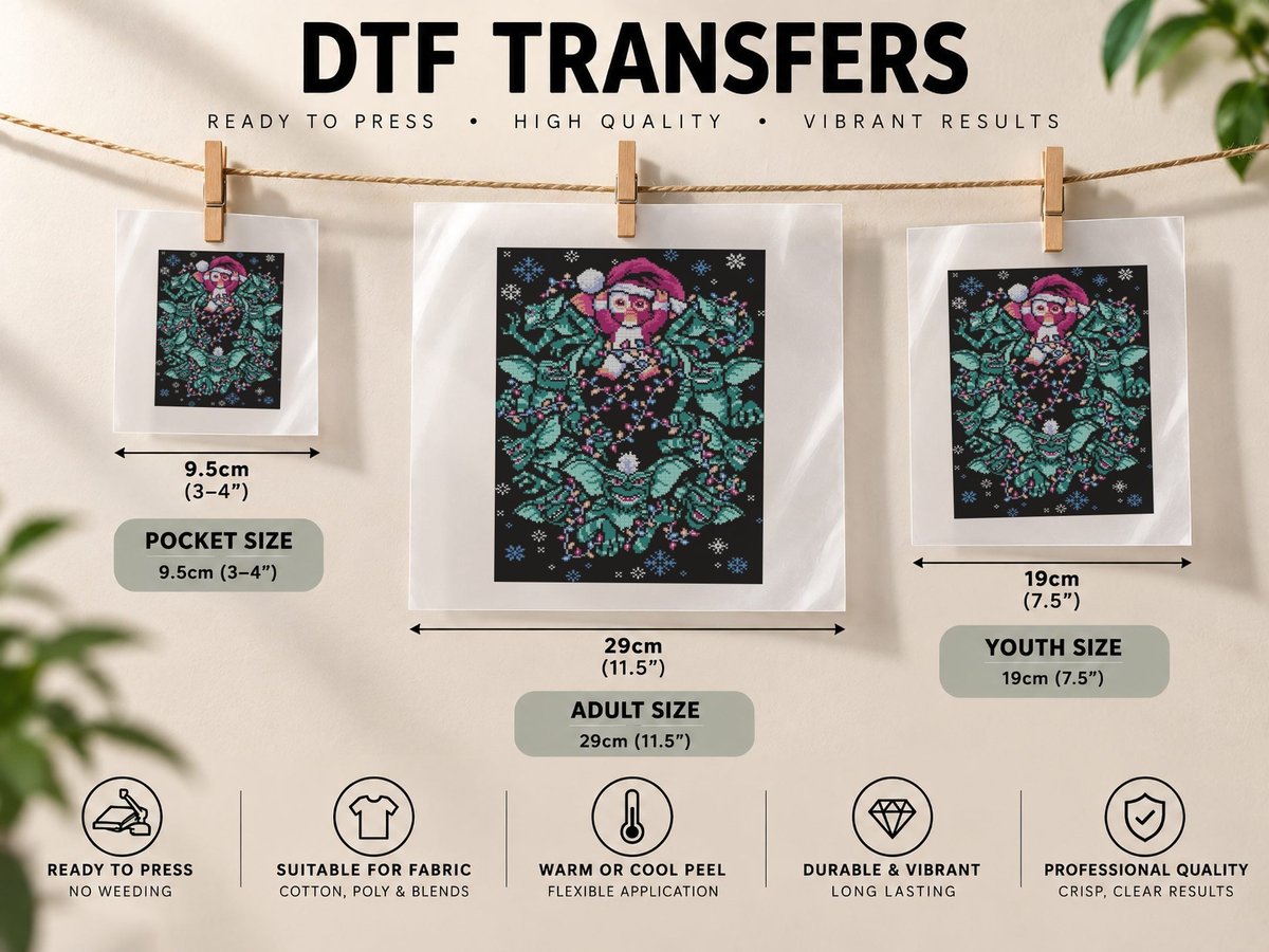 We Wish You a Gremlin Christmas Graphic DTF Transfer Iron On