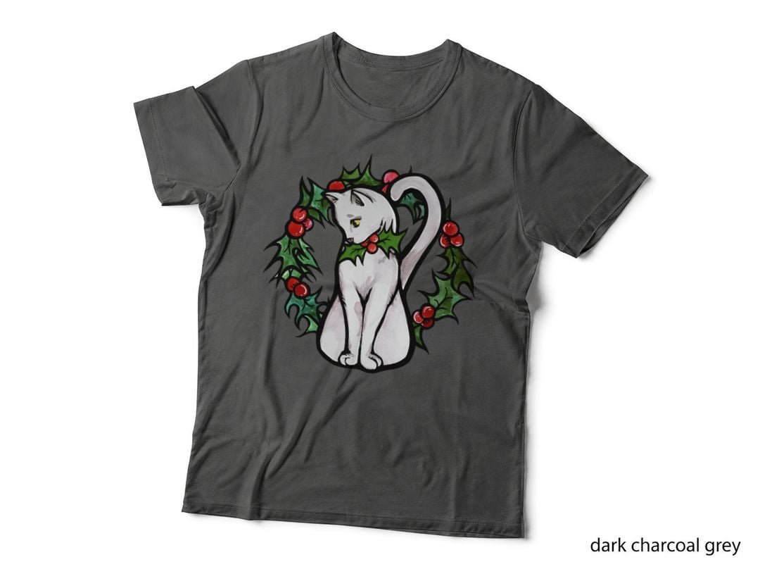 White Cat Christmas T-Shirt