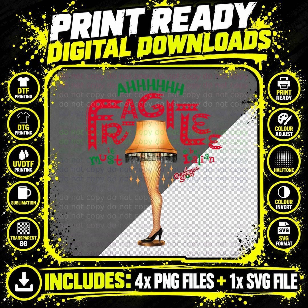 A Christmas Story Ahh Fragilee T-Shirt Png SVG Digital Bundle