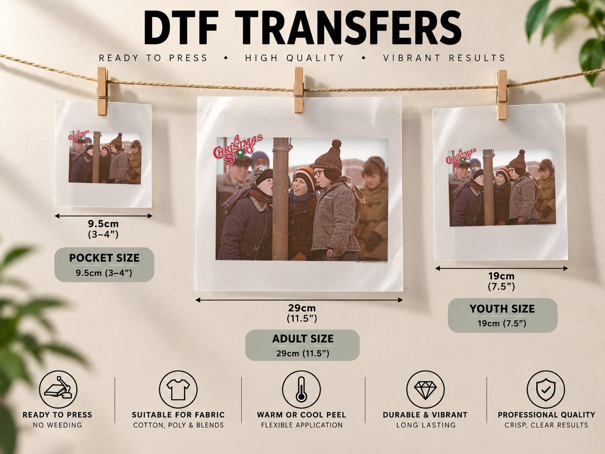 A Christmas Story Triple Dog Dare Photo DTF Transfer Iron On