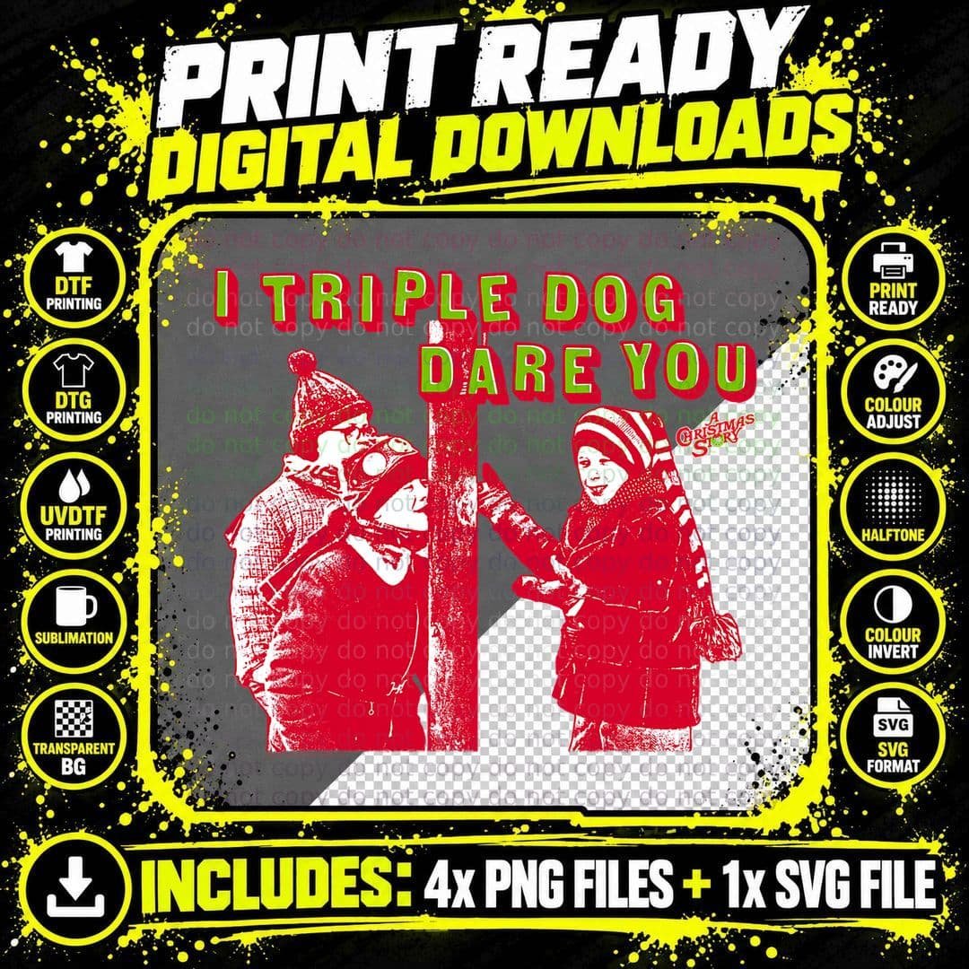 A Christmas Story Triple Dog Dare T-Shirt Png SVG Digital Bundle