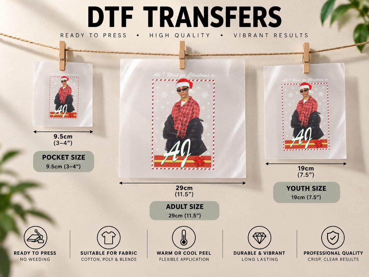 Backstreet Boys - AJ Holiday Ugly Christmas DTF Transfer Iron On