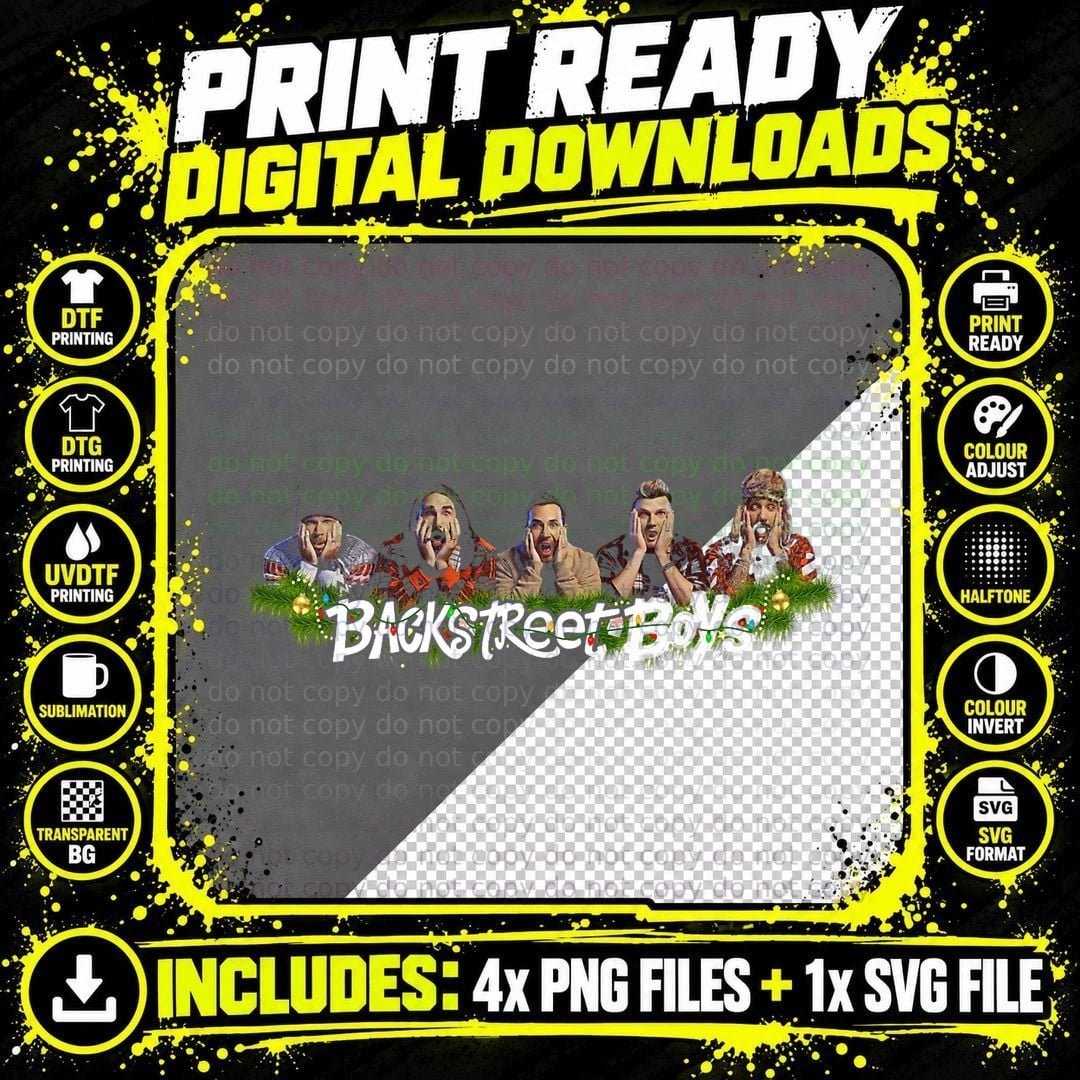 Backstreet Boys - Christmas Wreath Png SVG Digital Bundle