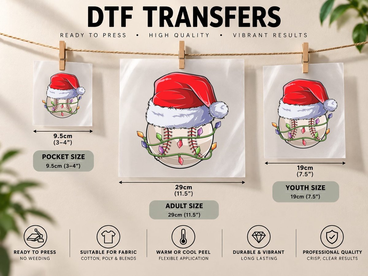 Baseball Christmas Boys, Funny Christma Santa Sport DTF Transfer Iron On