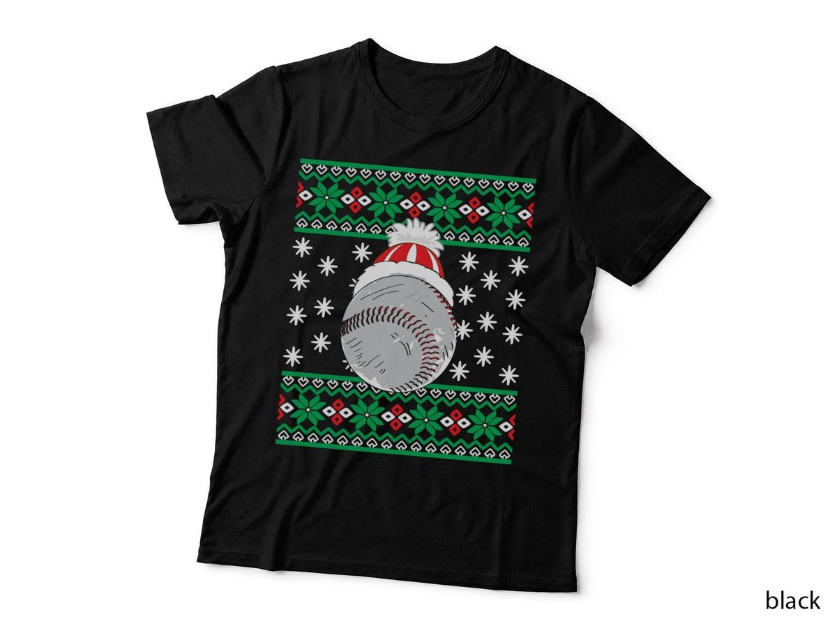 Baseball Santa Hat T-Shirt, Christmas Sports Style, Festive Fan Gift