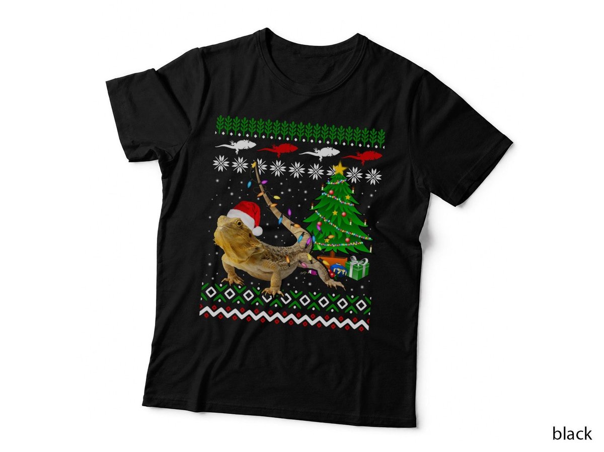 Bearded Dragon Christmas T-Shirt, Festive Pet Lover Apparel