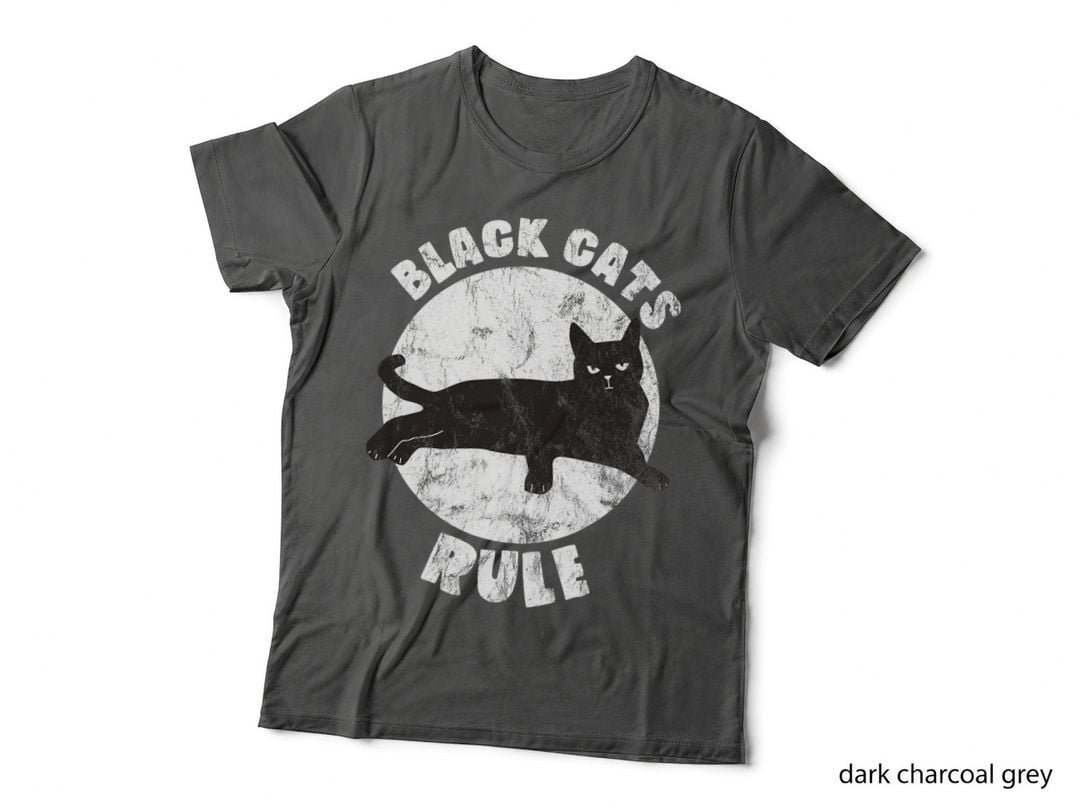 Black Cats Rule Dad Kitty Daddy Cat Mom Christmas Father T-Shirt