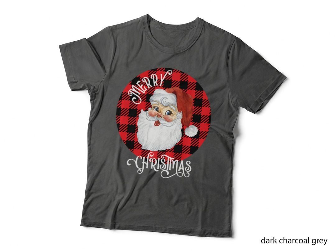 Buffalo Christmas Plaid Vintage Santa Claus Christmas T-Shirt