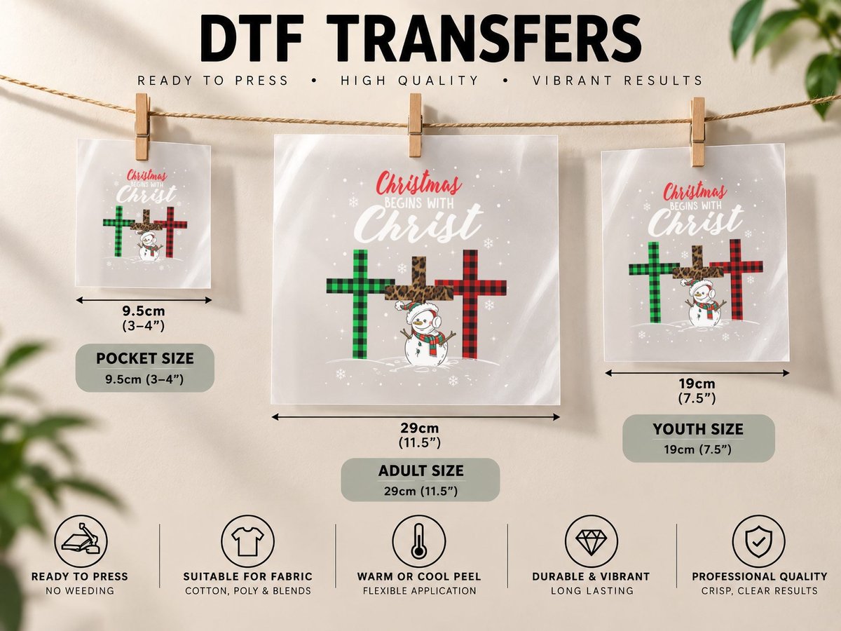 Buffalo Plaid Christmas Snowman, Festive Holiday Style DTF Transfer Iron On