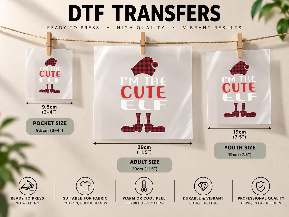 Buffalo Plaid Christmas, Festive Holiday Design DTF Transfer Iron On