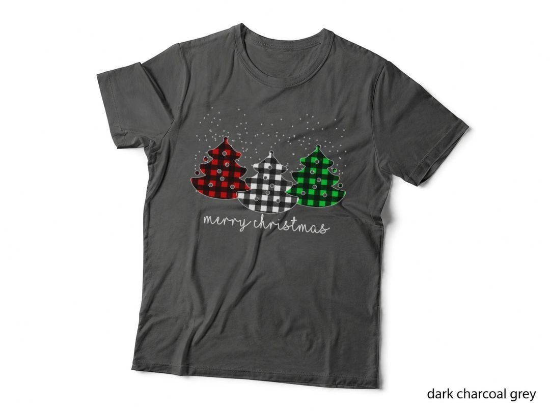 Buffalo Plaid Christmas Tree T-Shirt, Festive Holiday Style