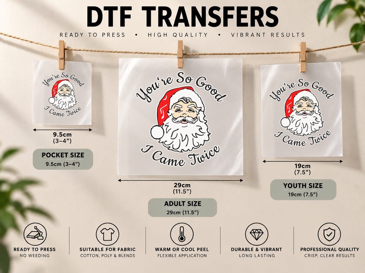 CAME TWICE Dirty Xmas Funny Adult Humor Ugly DTF Transfer Iron On
