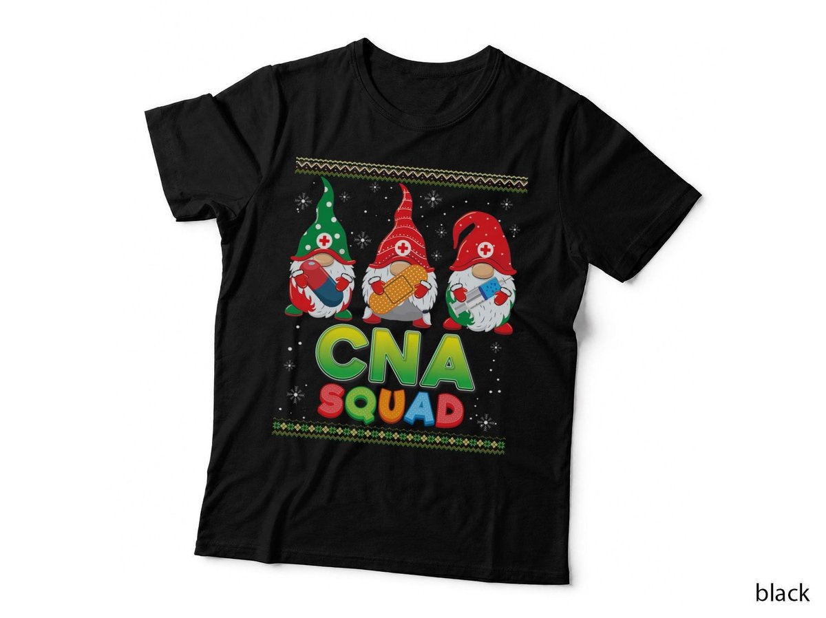 CNA Nurse Squad Christmas Gnomes Ugly Sweater Gnome Merry T-Shirt
