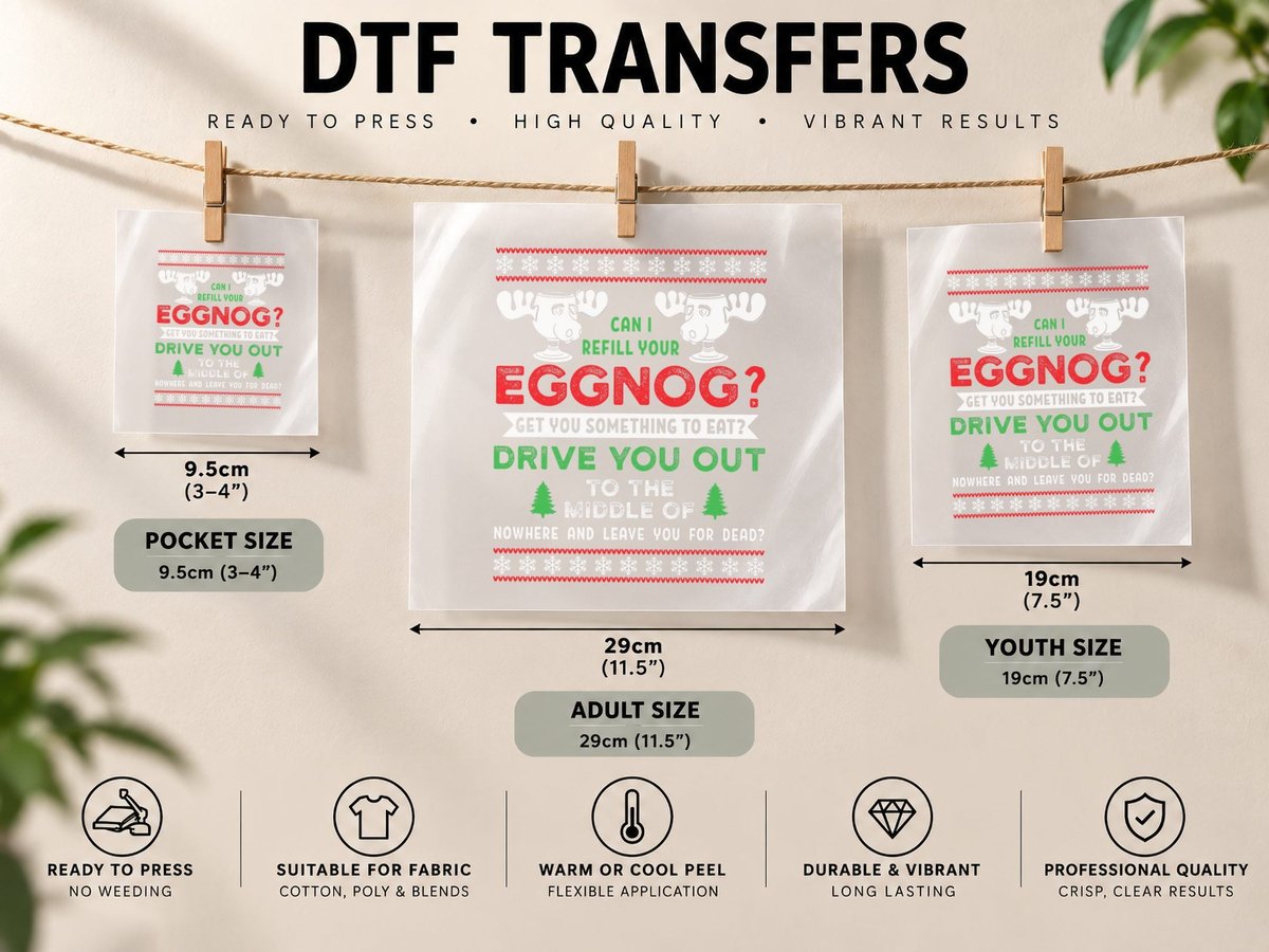 Can I Refill Your Eggnog - Family Christmas Vacation Quote DTF Transfer Iron On