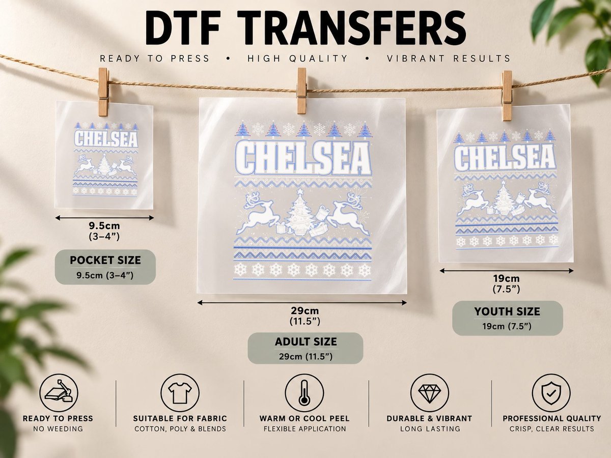 Chelsea Ugly Christmas Chelsea, Holiday Gift, Xmas Present DTF Transfer Iron On