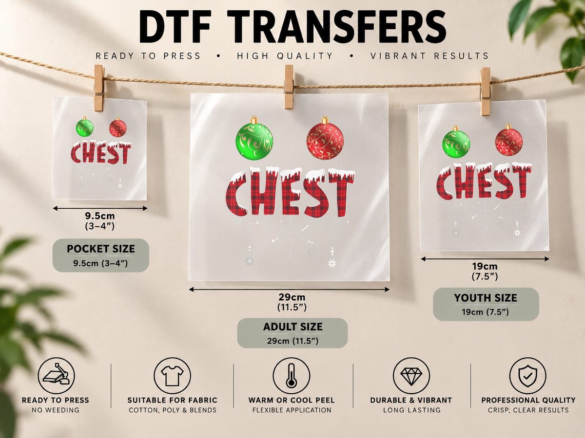 Chest Nuts Christmas Funny Matching Couple Chestnuts DTF Transfer Iron On
