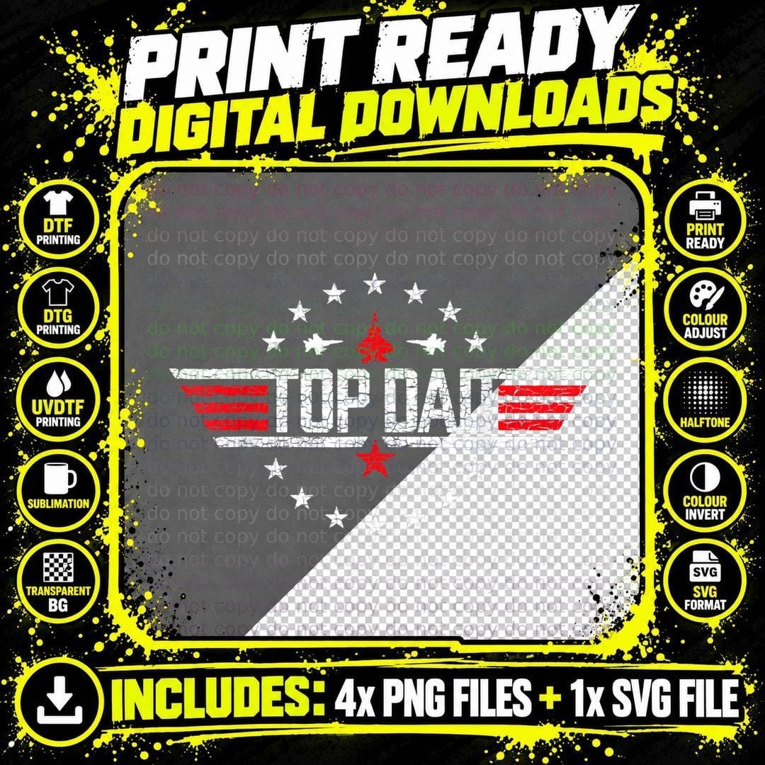 Christmas Birthday for Top Dad Birthday Gun Jet Fathers Png SVG Digital Bundle