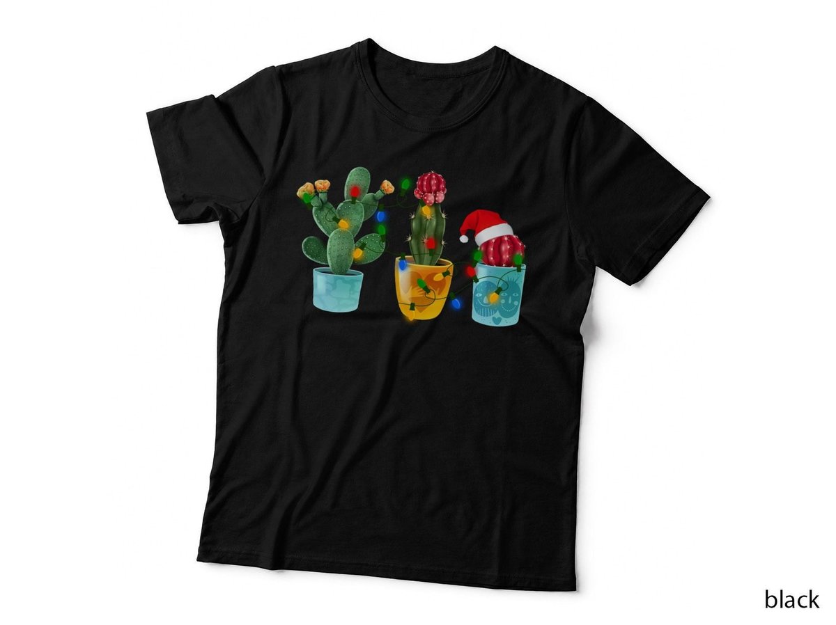 Christmas Cactus T-Shirt, Festive Holiday Print, Holiday Vibes