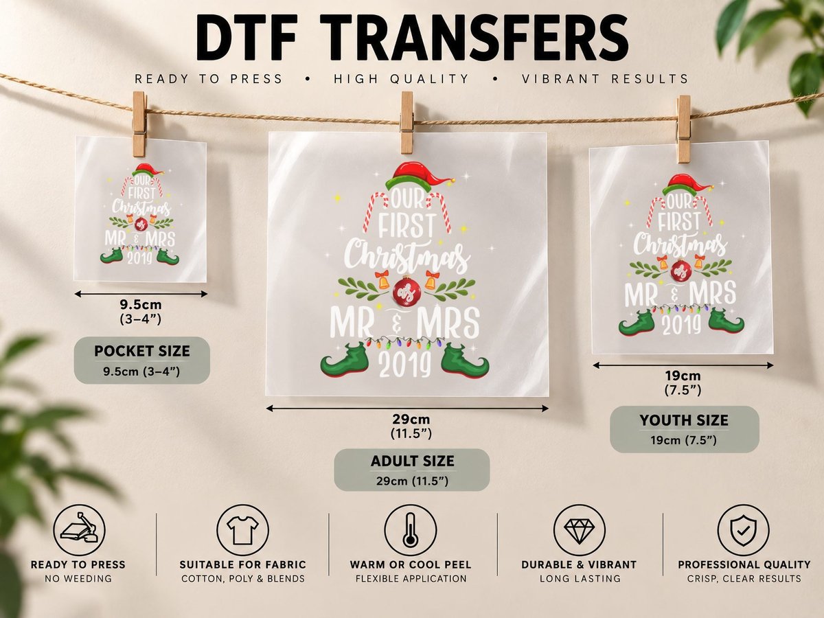 Christmas Candy Cane, Festive Holiday Design DTF Transfer Iron On