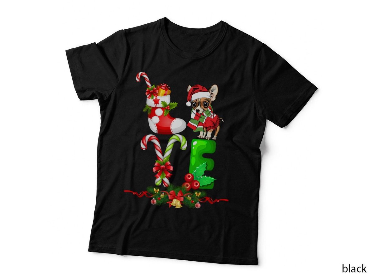 Christmas Chihuahua T-Shirt, Festive Pet Print, Pet Lover Apparel