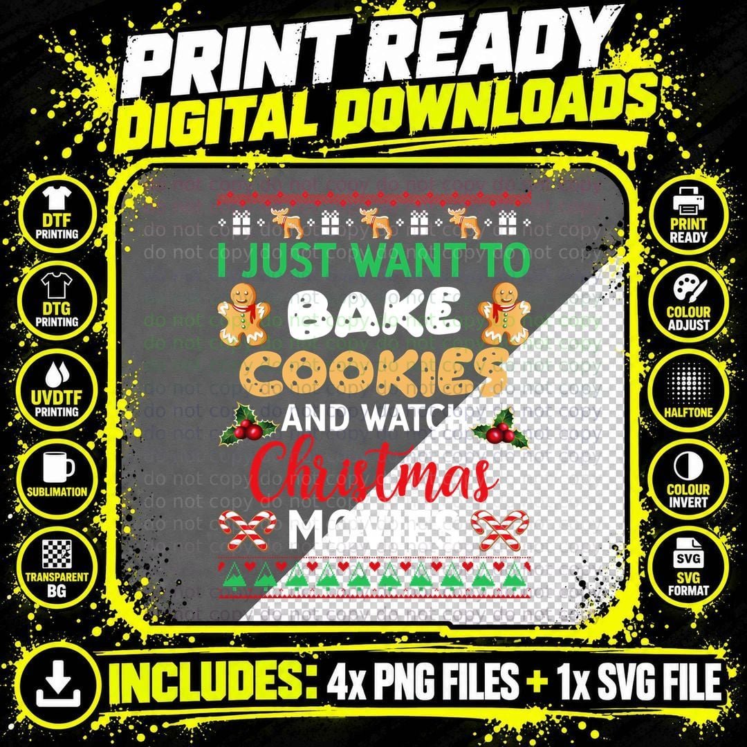 Christmas Cookies T-Shirt, Festive Holiday Theme Png SVG Digital Bundle