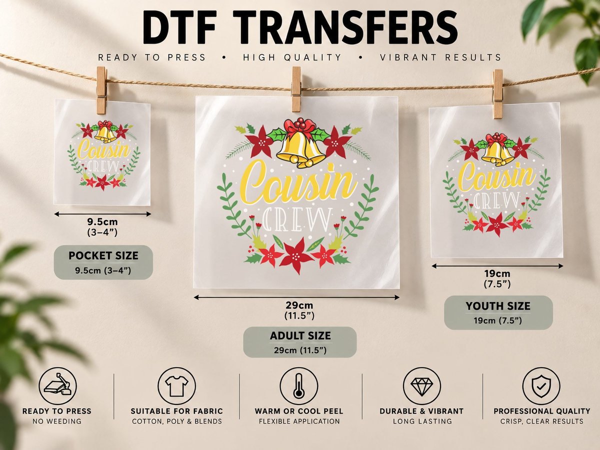 Christmas Cousin, Festive Holiday Design, Family Gift Idea DTF Transfer Iron On